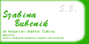 szabina bubenik business card